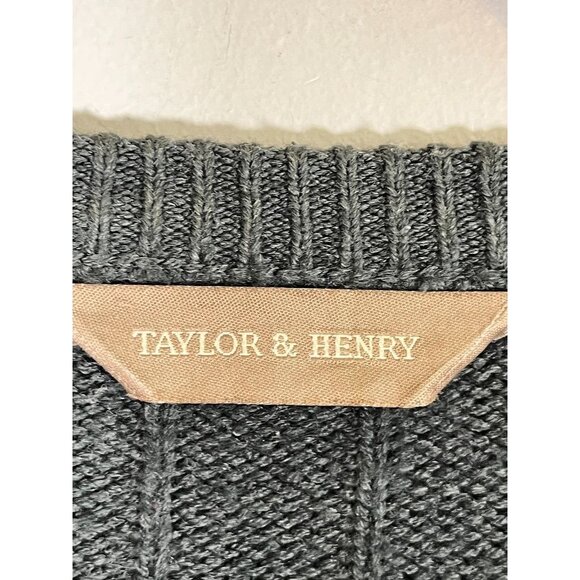 Retro Cable Knit Grandpa Sweater 2XL Green Neutral Cardigan Preppy Old Money 80s - Picture 2 of 10